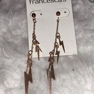 gold lightning bolt earrings